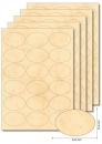 Etiketten beige marmoriert oval 63,5x42,3mm selbstklebend, 5 Blatt A4